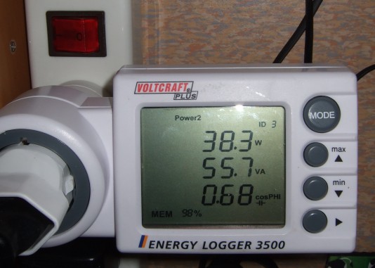 The Green PC uses 40 watts.